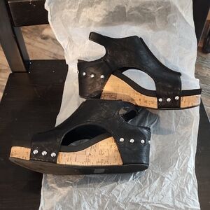 Stylish Black Wedge Sandals